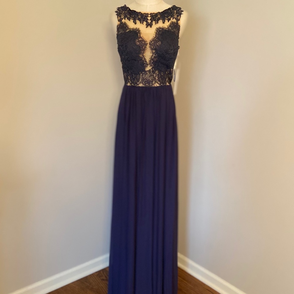 NWT Sherri Hill Navy Gown Sz 10